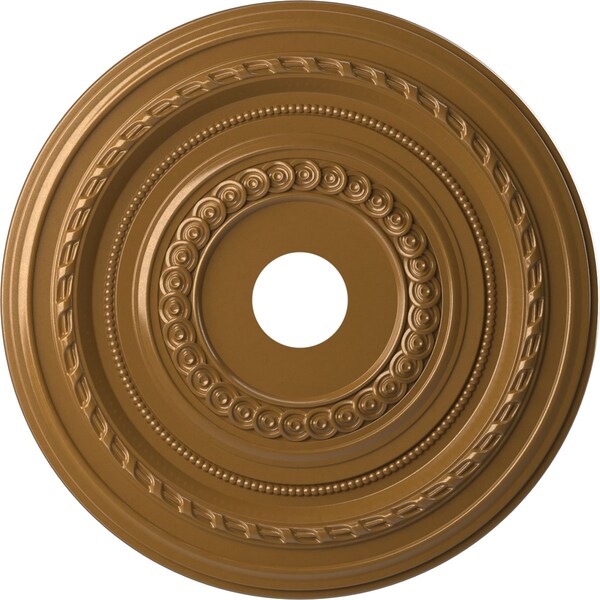 Ekena Millwork Cole PVC Medallion (Canopies up to 6"), 22"OD x 3 1/2"ID x 1"P, Universal Aged Metallic Vintage Gold CMP22CODVG - main